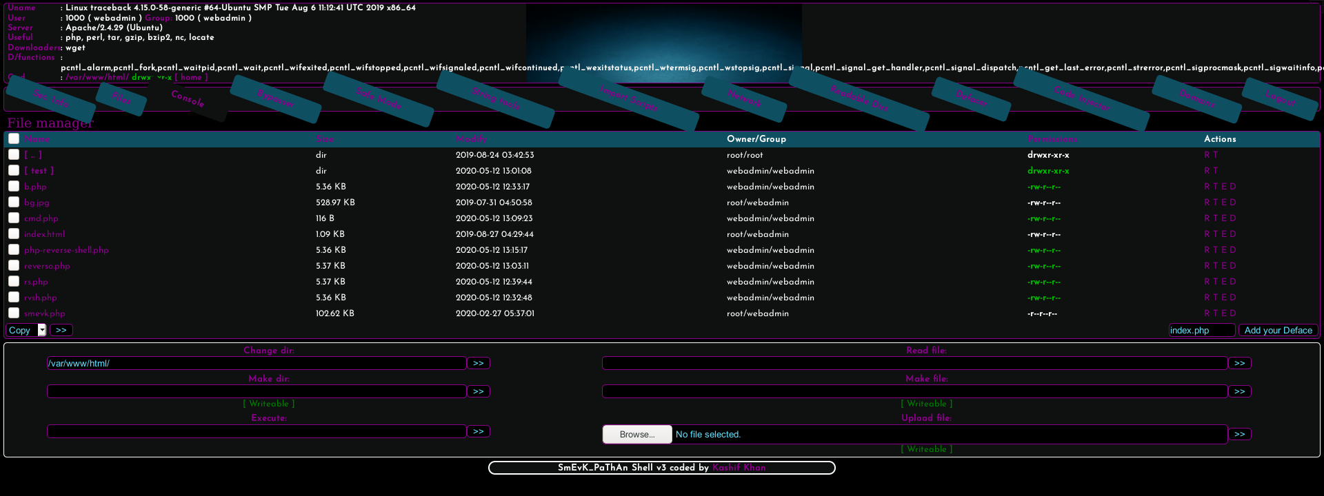 Smevk webshell
