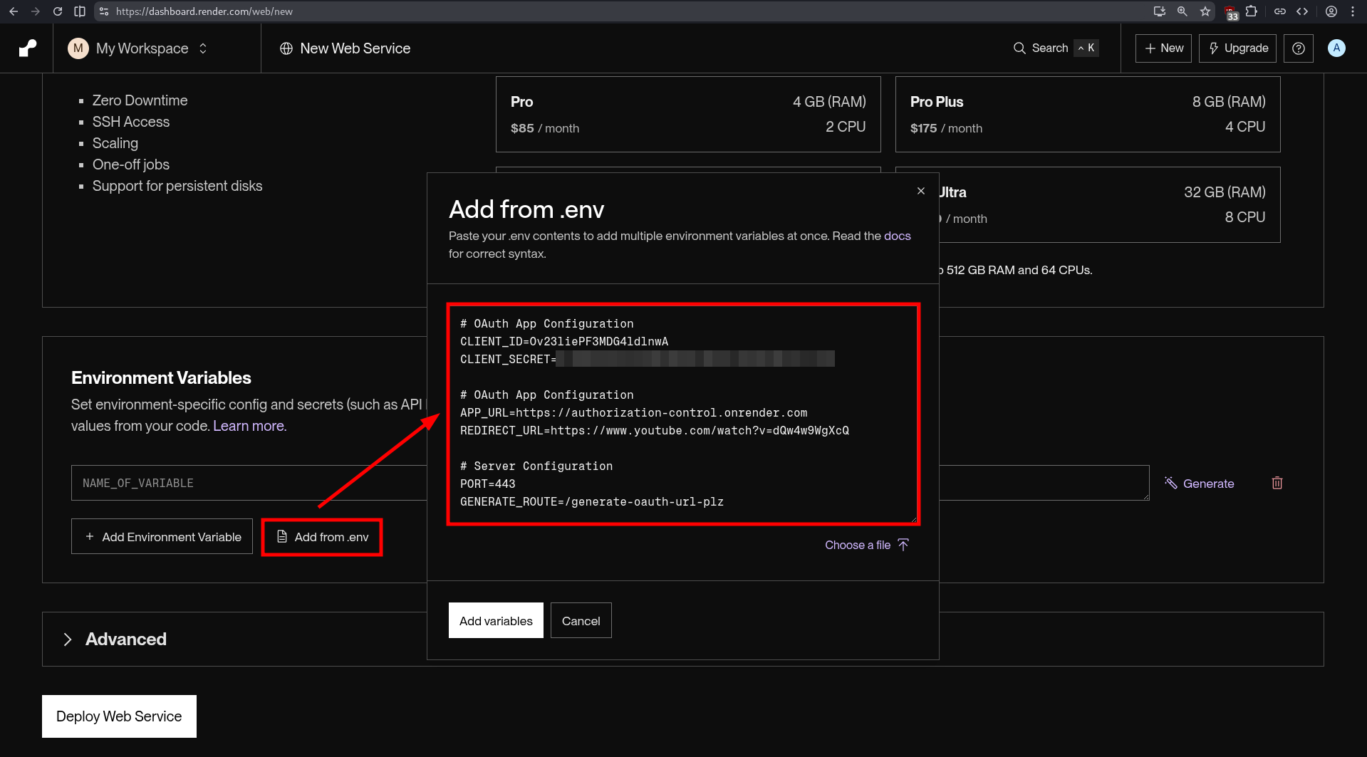Load configuration from .env