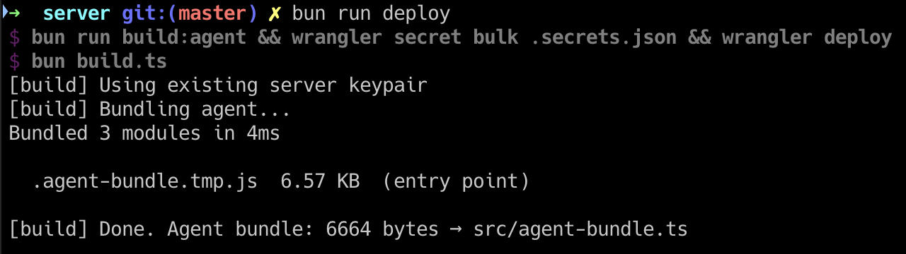 Agent code bundled in server on deployment.