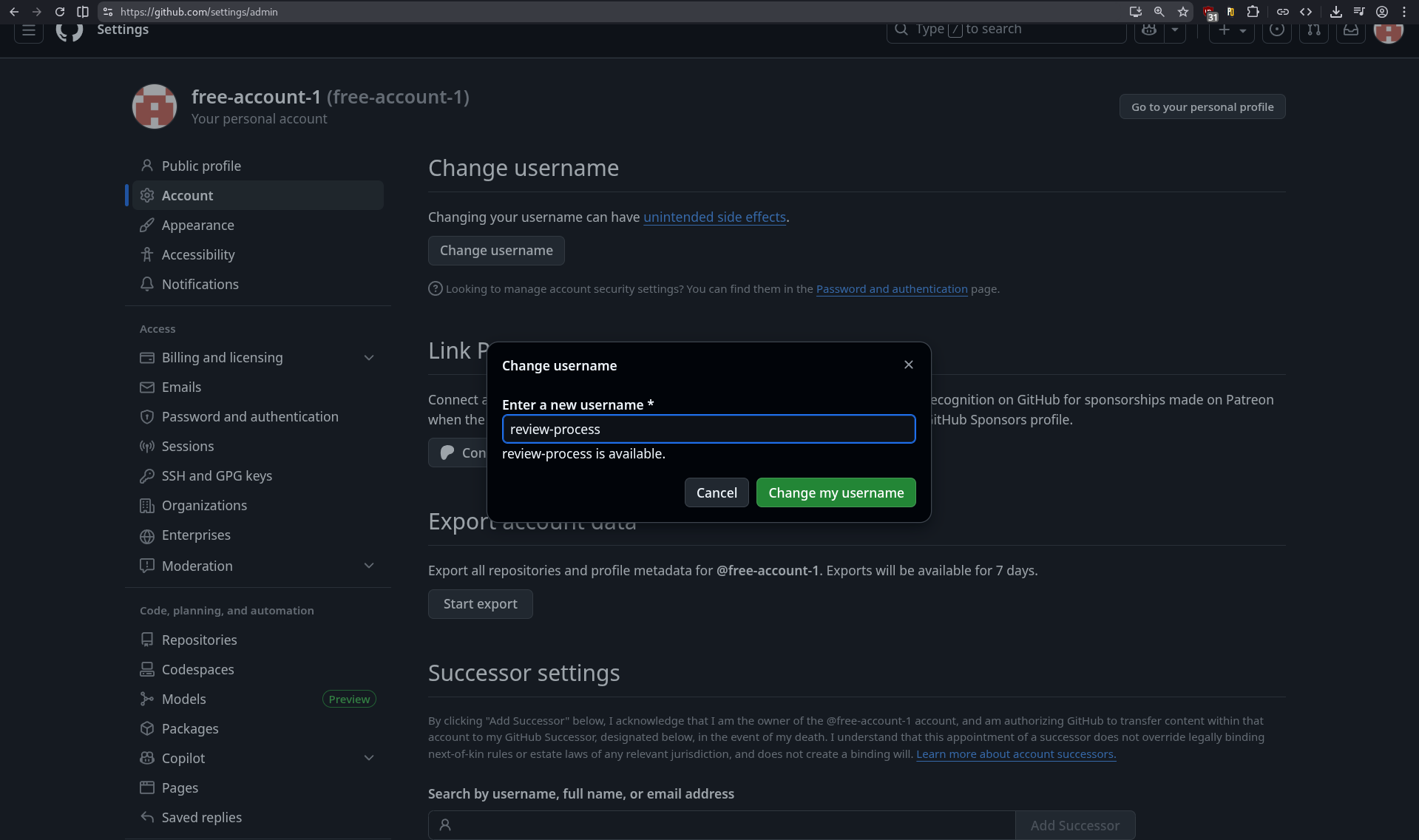 Select convincing GitHub user name
